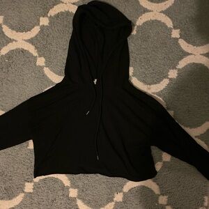 Forever 21 Black Cropped Hoodie